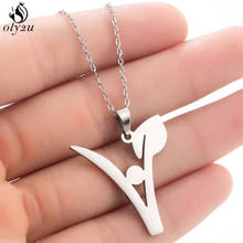 Oly2u New Floral Plant Vegetarian Symbol Pendant Necklace Stainless Steel Jewelry Vegan Necklaces for Women Men colar feminino 2024 - buy cheap