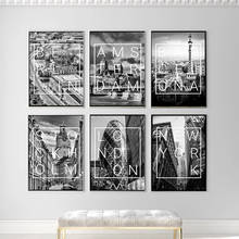 Amsterdam londres cartazes e impressão preto branco arte da parede fotos casa nova iorque estocolmo barcelona cidade sala de estar decoração 2024 - compre barato