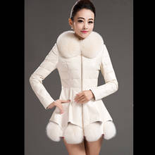 Женская красная куртка из искусственной кожи, пуховик, хлопковая парка, зимнее пальто, женское приталенное модное корейское пальто, Chaqueta Mujer Cuero KJ536 2024 - купить недорого