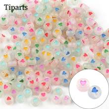 100pcs/Mixed Letter Acrylic Luminous Beads Round Flat Alphabet Cube Loose Spacer Beads For Jewelry Making Handmade Diy Bracelet 2024 - buy cheap