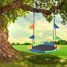 100cm New Children Hanging Swing Round Chair with Rope Oxford Cloth Hammock Courtyard Swing Seat Outdoor Garden Kids Swing Toys 2024 - buy cheap