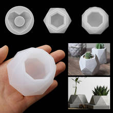 Polygonal Cup Moulds Silicone Pot Molds Form Arts Craft DIY Succulent Flowerpot Clay Gypsum Mold 3 Holes Concrete Mould 2024 - buy cheap