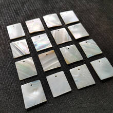 Natural Mother of Pearl Shell Charm Connector Rectangle Pendant necklace Earring drop MOP White Square dangle DIY Jewelry Making 2024 - buy cheap