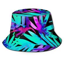 CINESSD 2020 Women Summer Tropical Palms Leaves Neon Colors Bucket Hat Bob Fisherman hat Outdoor Travel Sun Visor Fashion Panama 2024 - buy cheap