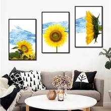 Blue Sky Sunflower Canvas Print Painting Nordic Style Poster Wall Art Animal Modular Picture For Living Room Home Decoration 2024 - buy cheap
