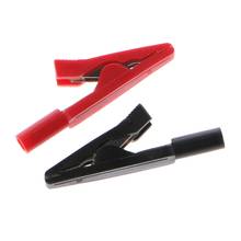 2 Pcs Insulated Alligator Clip 2mm Banana Female Adapter Meter Test Probe Black Red 2024 - compre barato