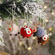 Cute Felt Wooden Elk Pendant Deer Craft Ornament Christmas Tree Decorations Christmas Decorations for Home New Year 2021 Navidad 2024 - buy cheap