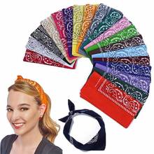 Multifunction Paisley Bandana Headscarf Fashion Hip Hop Cotton Headband Printed Square Scarf Handkerchief for Women Men Children 2024 - buy cheap