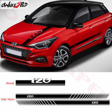 1set Car Body Sticker For-Hyundai i20 Both Side Skirt Stripes Decor Stickers Racing Sport Accessories Auto Bonnet Vinyl Decals 2024 - buy cheap