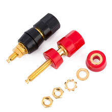 AMPLIFICADOR DE enchufe Banana, 1 par (rojo + negro), 4mm, Terminal de encuadernación, Conector de altavoz, rojo y negro 2024 - compra barato