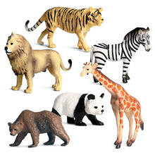Figuras de acción de animales salvajes de la selva, juegos de animales del Zoo, León, Tigre, hipopótamo, Rhino, elefante, Warthog, juguetes de aprendizaje para niños, regalo para niños 2024 - compra barato