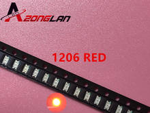 1000PCS Free Shipping 1206 red light light-emitting diode SMD LED 3216 Diodes SMD 1206 led 620-625NM 100-120MCD 2,0-2.6V 3.2*1.6 2024 - buy cheap