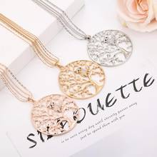 Big Round Crystal Owl Tree Of Life Pendant Necklace Gold Long Sweater Necklace Chain Jewelry For Women Mother Gifts Party 2020 2024 - buy cheap