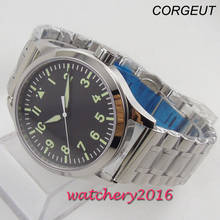 42mm corgeut black sterile dial white marks sapphire glass miyota automatic mens Watch 2024 - buy cheap