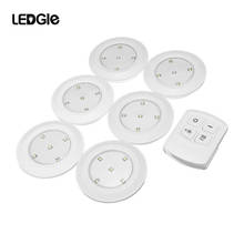 LEDGLE 6 Pcs Wireless Night Lamps Battery Powered Cabinet Lights LED Wall lamp Warm White Light 2 Control Ways For  bathroom 2024 - buy cheap