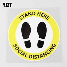 YJZT 13.6CM×13.6CM Stand Here Social Work Warning Car Sticker Decal PVC 12C-0411 2024 - buy cheap