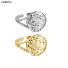 Kikichicc-anillo ajustable de plata de ley 100% 925 para mujer, joyería circular de lujo para fiesta, redondo, ajustable, 2020 2024 - compra barato