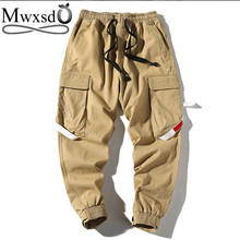 Mwxsd japan style mens 100% Cotton cross pants men hiphop loose Pants and trouser male work small pants legs 2024 - buy cheap