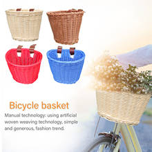Cesta para manillar delantero de bicicleta para niños, bolsa tejida Artificial firme para todo tipo de bicicletas, para adolescentes o adultos, cesta de mimbre 2024 - compra barato