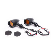 Motorcycle 1 Pair 10mm Black Chrome Flashing LED Brake Blinker Light Turn Signal for Harley Cruiser Chopper Indicator Light Lamp 2024 - buy cheap