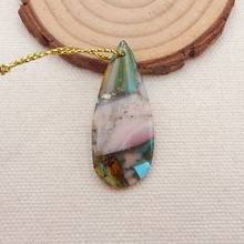 Natural Stone Water Drop Blue Opal,Pink Opal,Turquoise Pendant Bead 39x17x5mm 3g Semiprecious Stone Fashion Jewelry Accessories 2024 - buy cheap