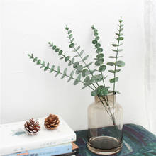 10 peças flores artificiais verdes galhos de folhas de eucalipto galhos decoração de casa buquê de flores falsas de plástico 2024 - compre barato