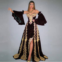 \Vestidos Formales Traditional Kosovo Albanian Evening Dresses Removeable Sleeves Applique Prom Dress Robe De Soirée De Mariage 2024 - buy cheap