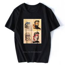 Camiseta renascentista, camiseta de algodão para homens, estilo ninja, arte pop, hip hop, streetwear 2024 - compre barato