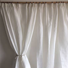 Cortinas transparentes blancas para sala de estar, cortinas de lino semiopacas para dormitorio, tratamientos de ventana de cáñamo 2024 - compra barato