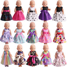 Bonecas americanas de 43 cm, vestido de princesa com laço, saia de renda, acessórios de brinquedo para bebês recém-nascidos, bonecas de meninas f907 2024 - compre barato