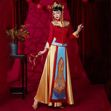Embroidery Contrast Colors Chinese Wedding Dress Banquet High-quaity Classic Cheongsam China Qipao костюм для восточных 2024 - buy cheap
