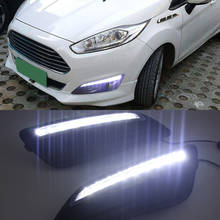 Car Flashing 2PCS  LED DRL Daytime Running Lights For Ford Fiesta 2013 2014 2015 2016 Daylight Fog light waterproof 2024 - buy cheap
