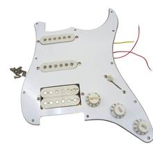 Электрическая Гитара Pickguard Pickups загруженная Предварительно Проводная царапина в сборе 11 отверстий SSH белая 2024 - купить недорого