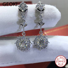 Geoki-brincos de prata esterlina 925 para teste de diamante, aprovada em 0.5 quilate, corte perfeito, vvs1, moissanite, orelhas de trigo, joias de luxo 2024 - compre barato