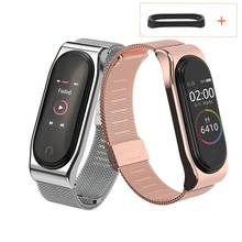 Correa Milanesa para Xiaomi Mi Band 4 y 3, pulsera deportiva de acero inoxidable sin tornillo, accesorios de Metal 2024 - compra barato