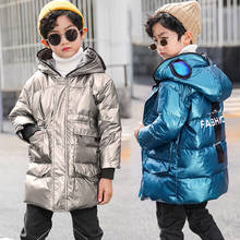 Los niños de invierno abajo chaqueta para niño impermeable brillante niño abrigo de invierno 3-12 años chico chica adolescente dibujos animados prendas de vestir exteriores niño Parka 2024 - compra barato