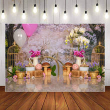 Mehofond Photography Background Fairy Elves Pink Flower Baby Shower Birthday Party Cake Smash Portrait Backdrop Photo Studio 2024 - buy cheap