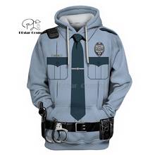 Plstar, uniforme dos correios de polícia, 3d, com capuz, inverno, outono, divertido, natal, dia das bruxas, cosplay, streetwear 2024 - compre barato