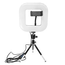 18cm Square USB LED Light Dimmable 3 Light Modes Table Light With Tripod Stand Cell Phone Holder​ For Live Streaming Makeup 2024 - buy cheap