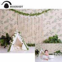 Allenjoy Tropical Jungle Baby Birthday Photography Backdrop Tent Leaves Plant Green Spring Photocall Decor Smash Cake Wallpapers 2024 - buy cheap