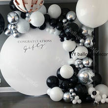 125pcs Marble Balloons Garland Kit Chrome Sliver Black White Balloon Arch Birthday Wedding Baby Shower Hollywood Party Decor 2024 - buy cheap