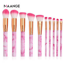 MAANGE 10 Pcs Pro Makeup Brushes Set Eyeshadow Powder Foundation Lip Eyeliner Blush Marble Multifunctional Make Up Brush Tools 2024 - buy cheap