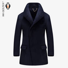 Abrigo de hombre Abrigo de lana de invierno Chaquetas largas de cachemira Sección de marca Gabardina de lana Casual Parka masculina de alta calidad Mezclas de franela Moda Duffle Flannel Mandarin Business Wedding 2024 - compra barato