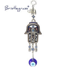 BRISTLEGRASS Turkish Blue Evil Eye Elephant Hamsa Hand Amulet Lucky Charm Car Wall Hanging Pendants Pendulum Blessing Protection 2024 - buy cheap
