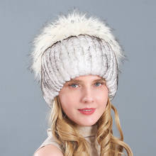 Новые модные женские 100% натуральная шапка из меха кролика Рекс, теплые зимние натуральный настоящий мех кролика шапка с хорошей эластичностью, шапки с мехом 2024 - купить недорого