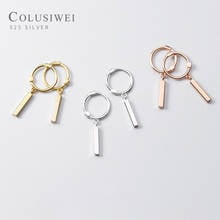 Colusiwei Fashion 3 Color Classic 925 Sterling Silver Geometric Rectangle Stick Hoop Earring for Women Fine Jewelry Student Gift 2024 - buy cheap