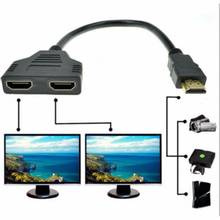 Кабель-Переходник HDMI, 2 двухпортовых Y-разветвителя, 1080P, v1.4, штекер-гнездо 2024 - купить недорого