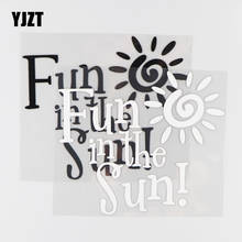 YJZT 15.8×13.7CM Fun In The Sun Vinyl Decal Car Sticker Lovely Creative Art Fashion Black/Silver 4C-0338 2024 - buy cheap