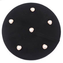 Casual Pearls Wool Knitted Berets caps for Women Ladies Winter bonnets hats Solid Color skullies beanies Hair Accessories Design 2024 - buy cheap