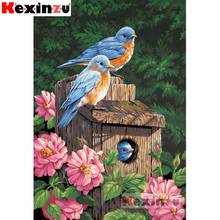 kexinzu 5D DIY Full Square/Round Drill Diamond Painting "Petal bird house" 3d Diamond Embroidery Cross Stitch home Decor Gift K# 2024 - buy cheap